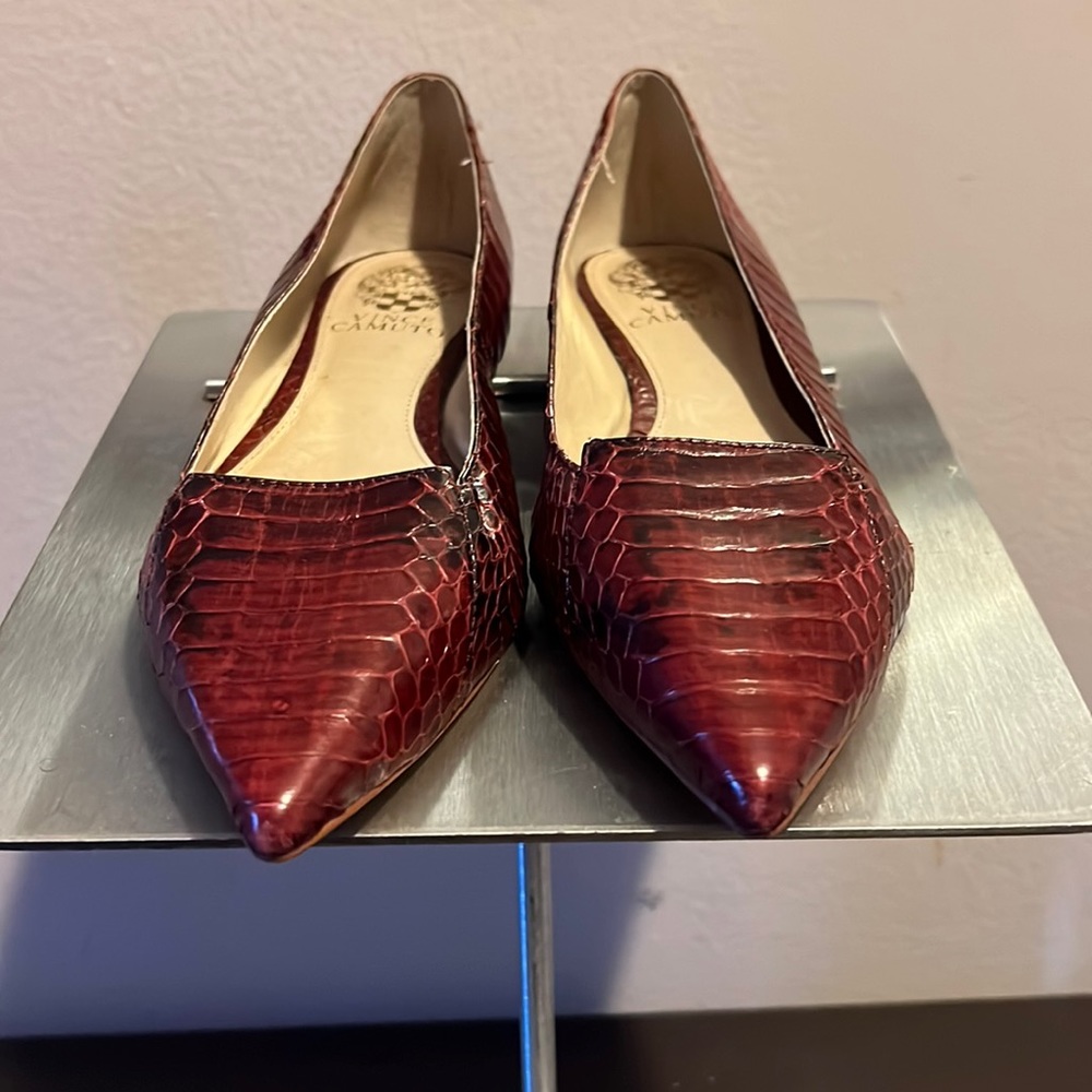 Vine Camuto faux snake skin flats